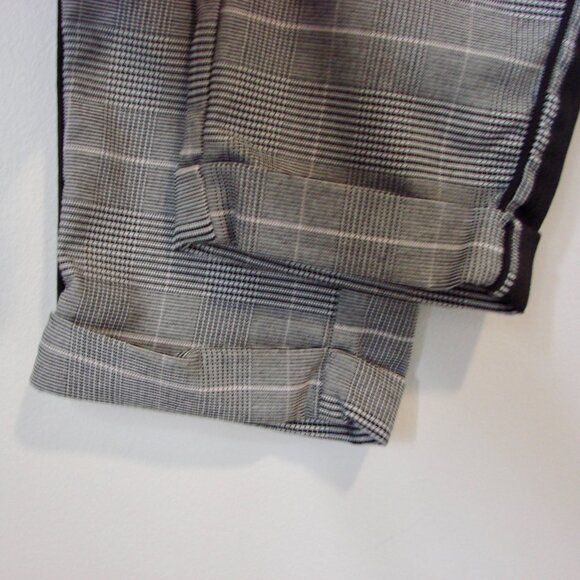 Zara Gray Glen Plaid Check Trouser Pants Side Stripe Ankle Cropped Size Small - Picture 10 of 15